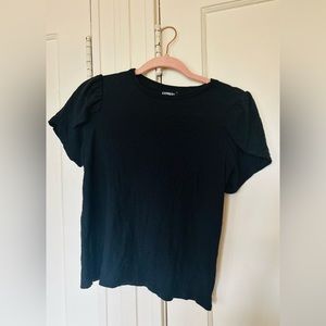 Express Black Poof Sleeve Tee